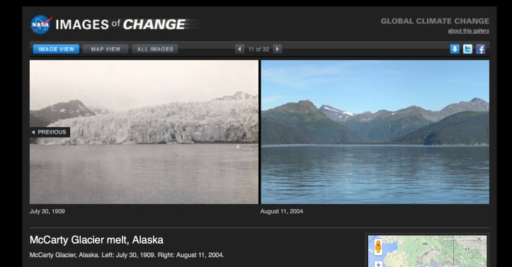 McCarty Glacier melt, 1909-2004