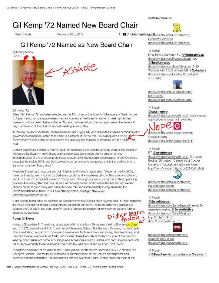 Gil Kemp '72 Named New Board Chair -- News Archive 2009 - 2011 -- Swarthmore College_Page_1