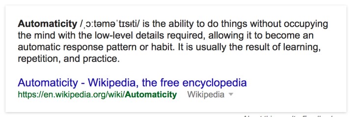 automaticity