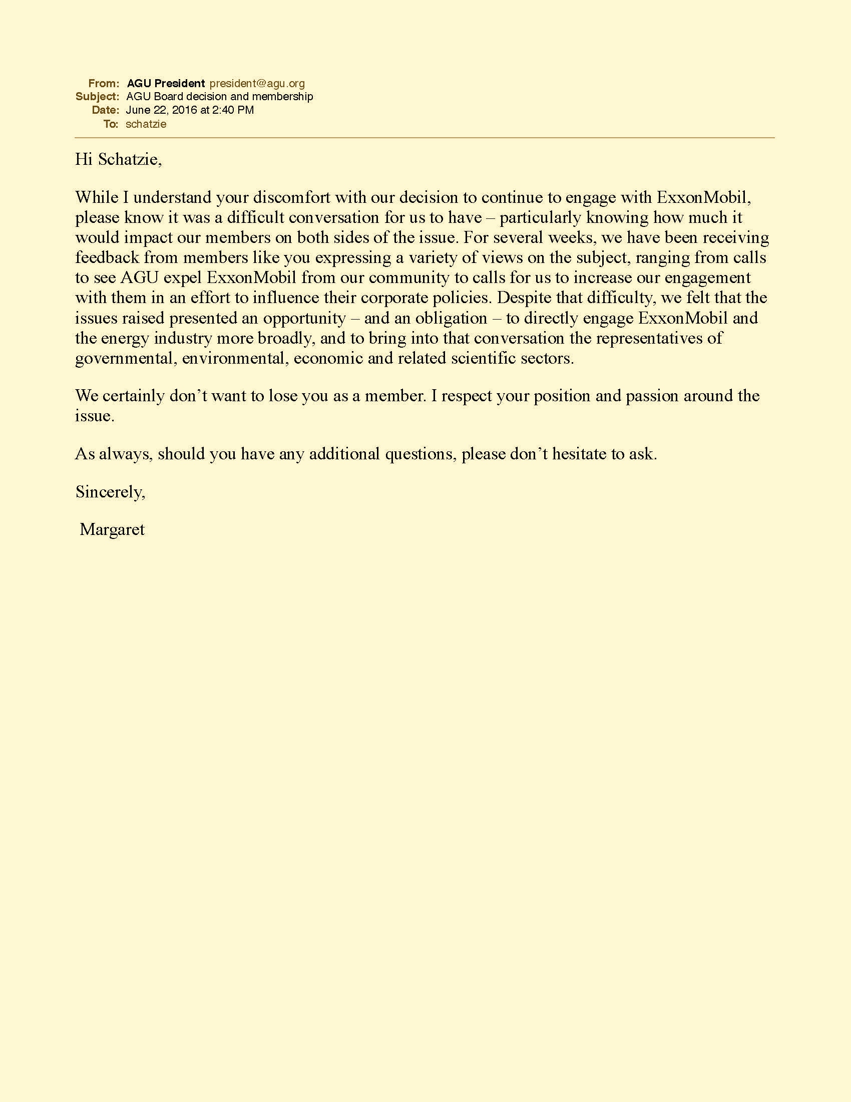 AGU Board decision and membership #1