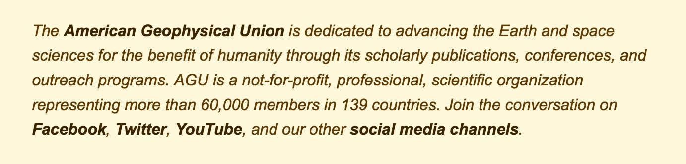 AGU “mission” statement from their website